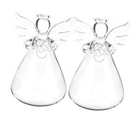 HAMPPLIES 2pcs European Style Glass Flower Vases with Elegant Angel Design Height Vintage Floral Arrangement Containers for Desktop Wedding Party Home Decor