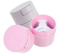 HAMPPLIES 2pcs Eyelash Glue Storage Jars Lash Glue Containers Compact Sealed Cosmetic Storage Tanks for Eyelash Extension Supplies Travel-friendly Lash Adhesive Holders in Pink and Gray