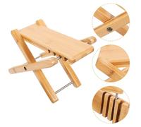 HAMPPLIES 2pcs Folding Bamboo Toilet Step Stool for Adults, Squatting Footstool for Bathroom, Household Toilet Assistance Steps, Compact and Natural Wood Footrest