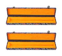 HAMPPLIES 2pcs Folding Fan Storage Box Hard Pressboard Wooden Carrier with Decorative Chinese Xuan Paper Portable Protective Case for Travel Party Favors and Vintage Fan Display