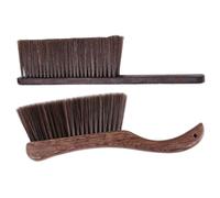 HAMPPLIES 2pcs Guzheng Dust Removal Brush Set with Wooden Soft Bristles, Standard Straight and Upgraded Curved Handle Cleaning Brushes for Guzheng Instrument Maintenance