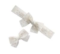 HAMPPLIES 2pcs Hairpin and Lace Bow Headband Chic White Hair Accessory for Handmade Decorative Headdress for Newborns and Gift