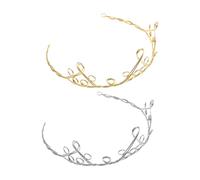 HAMPPLIES 2Pcs Handmade DIY Tiara Headdress Retro Woven Crown Decor for Women Elegant Delicate Crown Base for Crafting Vintage-style Headpiece for Dress Up and Party