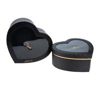 HAMPPLIES 2pcs Heart-Shaped Flower Boxes with Lids for Valentine’s Day and Wedding Packaging, Black Paper Flower Arrangement Boxes for Floral Displays and Birthday Presents