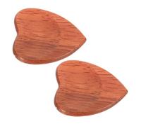 HAMPPLIES 2Pcs Heart-shaped Natural Wooden Guitar Picks Folk Electric Plectrums Compact Stringed Instrument Parts Easy Grip for Acoustic and Electric Guitar