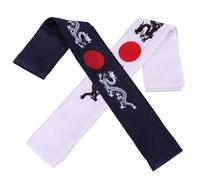 HAMPPLIES 2pcs Japanese Wide Headbands Breathable Sweat-absorbing Karate and Chef Headwear with Authentic Samurai Design for Sports Cooking Cosplay and Fitness