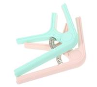 HAMPPLIES 2pcs Lightweight Plastic Guitar Capo Clip for Acoustic Electric Ukulele Versatile Tuning Accessory Stylish Pink Green Dotted Colors for Folk Music