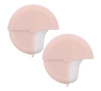 HAMPPLIES 2Pcs Liquid Foundation Brushes with Rotatable Cap, Pink Wave Shape Cream Makeup Applicator for Full Coverage Face Foundation and Bronzer, Professional Cosmetic Tools for Women