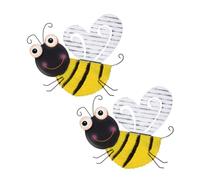 HAMPPLIES 2pcs Metal Bee Wall Art Iron Sculptures for Garden Patio Living Outdoor Decorations Vintage Wrought Iron Honeycomb Wall Ornament Unique Home Accent