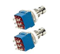 HAMPPLIES 2pcs Metal Effects Switch True Bypass Foot Switch for Guitar Pedal Stomp Box Latching Momentary Soft Touch Compatible Electric Guitar Effects Pedal Button