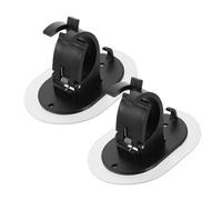HAMPPLIES 2pcs No Drilling Self Adhesive Curtain Rod Brackets Large Sticky Rod Supports for Window Curtains and Towel Bars Strong Load-Bearing Easy Installation Black
