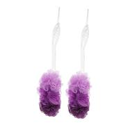 HAMPPLIES 2Pcs Non Skid Bathing Scrubber with Long Handle for Shower Cleaning Skin Exfoliating Brush for Hard to Reach Areas for Home Use Random Color
