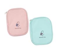 HAMPPLIES 2pcs Outdoor Medicine Bag Compact Kit Travel Medicine Pouch Household Sundries Bag