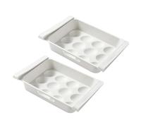 HAMPPLIES 2pcs Plastic Refrigerator Egg Organizer with Large Capacity 12-grids Egg Storage Box Drawer to Prevent from Being Crushed for Kitchen Fridge Storage