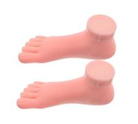 HAMPPLIES 2pcs Realistic Silicone Foot Model for Nail Art Practice Female Feet Mannequin for Manicure Training Portable Nail Prop Mold