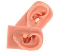 HAMPPLIES 2pcs Silicone Ear Piercing Practice Models Soft Flexible Artificial Ears for Training Medical Nurses Students High Simulation Teaching Supplies