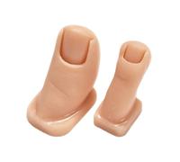 HAMPPLIES 2pcs Silicone Fake Toenail Practice Fingers for Nail Art Training Flexible Soft Nail Mannequin for Pedicure DIY in Beauty Salon