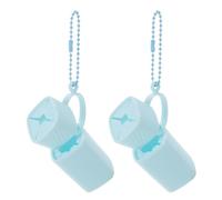 HAMPPLIES 2pcs Silicone Lipstick Case Keychain Portable Lip Balm Holder with Heartshaped Cutout Protective Silicone Shell Convenient Opening Modern Style Blue for Makeup on The Go
