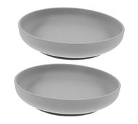 HAMPPLIES 2pcs Silicone Spill Proof Plates with Suction Base for Elderly and Disabled Adults, High Sides Anti Overturn Tableware Promoting Independent Eating, Suitable for Nursing Homes
