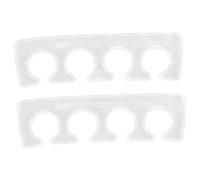 HAMPPLIES 2pcs Silicone Toe Separators for Women Soft Reusable Pedicure Nail Dividers Comfortable Foot Toe Spreaders for Manicure and Nail Art Semi Transparent White