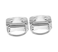 HAMPPLIES 2pcs Stainless Steel Folding Pull Handle Toolbox Case Ring Pull for Flight Case Storage Cabinet Rust Resistant Thick Solid Stamped Handle Modern Design for Home and Store Use