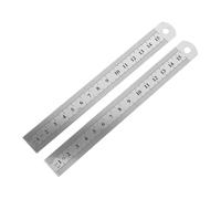 HAMPPLIES 2pcs Stainless Steel Ruler Dual Metric and Imperial Scales Flat Measuring Tool for School Office Drawing and Precision Measurement