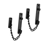 HAMPPLIES 2pcs Theft Door Chain Locks Black Stainless Steel Reinforcement Security Door Chains Practical No Drilling Required for Home Safety