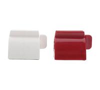 HAMPPLIES 2Pcs Toothpaste Squeezer Dispenser Kit Easy Rolling Tube Holder for Bathroom Accessories Red White Saves of Product Waste Design