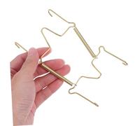 HAMPPLIES 2pcs U-Shaped Stainless Steel Wall Plate Hangers Invisible Spring Metal Wire Holders for Displaying Decorative Plates Easy Hanging and Removal