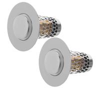 HAMPPLIES 2pcs Universal Hair Catcher Stopper Universal Floor Drain Stopper Stainless Steel Hair Strainer Silver
