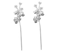 HAMPPLIES 2pcs Vintage Chinese Hair Sticks with Fine Brushed Texture Lightweight Floral Hairpins for Women Hanfu Wedding Daily Styling Retro Butterfly Orchid Design