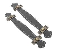 HAMPPLIES 2PCS Vintage Style PU Leather Drawer Pull Handles with Zinc Alloy Base Matte Black Cabinet Door Handles for Kitchen Bathroom Wardrobe Handmade Furniture Pulls