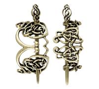 HAMPPLIES 2pcs Vintage Viking Style Metal Hairpin Bronze Elegant Hair Clips for Women Ladies Retro Headdress Accessories for Casual Party Cosplay and Celebrations
