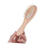HAMPPLIES 2pcs Wooden Cushion Comb Scalp Massage Hair Brush Paddle with Ergonomic Handle for Home and Hotel Soft Orbicular Tips Relaxing Scalp Care Detangler for Thick and Thin Random Color