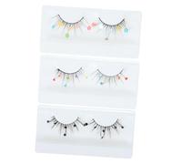 HAMPPLIES 3 Pairs Creative Female Fake Eyelashes Flower Heart Shape Sequin False Lashes Reusable Cosmetic Eyelash Extensions for Party Wedding Photo Shoot