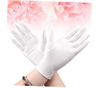 HAMPPLIES 3 Pairs White Elastic Spandex Jewelry Etiquette Gloves Breathable Inspection Gloves for Archival Handling Electronics Glass Industry and Serving Comfortable Fit for All Day Wear