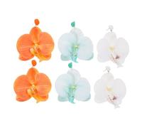 HAMPPLIES 3 Pairs Women Flower Earrings Boho Pendant Dangle Lightweight Floral Jewelry for Summer Beach Holiday Hawaiian Party with Butterfly Orchid Design Green Orange White