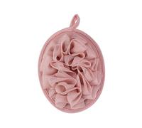 HAMPPLIES 3 Pcs Hanging Bath Puff Soft Exfoliating Bath Flower with Short Rope for Shower Body Wash Skin Cleaning in Khaki Dark Coffee Dark Pink