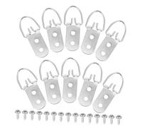 HAMPPLIES 30 Set Heavy Duty Double Silver D-Ring Picture Frame Hanging Hooks with Screws Strong Canvas and Wall Art Hangers for Secure Gallery and Home Decor Installation