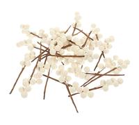 HAMPPLIES 30pcs Artificial Berry Stems White Faux Berry Picks for Christmas Tree Decoration DIY Wreath Making Holiday Party Wedding and Home Decor Craft Supplies