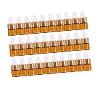 HAMPPLIES 30pcs Glass Dropper Bottles with White Rubber Tops Mini Essential Oil Containers for Travel Refillable Pipette Vials for Lotion Perfume and Aromatherapy Storage