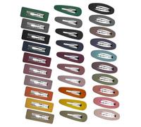 HAMPPLIES 30pcs Simple Hollow Matte Hairpins Stylish Frosted Barrettes for Includes Teardrop Square Designs Side Hair Clips for Bangs and Daily Wear Accessories