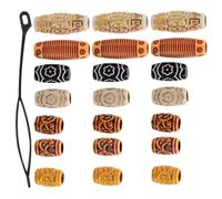 HAMPPLIES 38pcs Dreadlock Hair Braid Rings Plastic Wood Beads Hair Clips Braiding Accessory Kit for Women DIY Extensions and Dirty Braid Decorations
