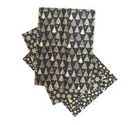 HAMPPLIES 3pcs Black and Gold Wrapping Paper Metallic Snowflake and Christmas Tree Design for Holiday Wrapping Vintage Style Paper for Festive Parties and Celebrations