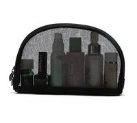 HAMPPLIES 3pcs Black Transparent Mesh Makeup Bags Lightweight Cosmetic Organizers with Large Capacity Portable Travel Sundry Pouches for Toiletries and Accessories