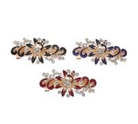 HAMPPLIES 3pcs Bride Hairpin Hair Clips Peacock Oil Drip Design Bridal Hair Accessories for Women Wedding Party Photography