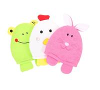 HAMPPLIES 3pcs Cartoon Animal Bath Gloves for Soft Exfoliating Mitts for Shower and Spa Skin Scrubbing Mittens to Remove Dead Skin and Promote Circulation Reusable Body Scrub Gloves