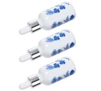 HAMPPLIES 3pcs Ceramic Essential Oil Bottles with Dropper Cap, 30ml Whiteware Refillable Perfume Bottles for Long Serving Life and Easy to Use, for Aromatherapy and Travel Random Color