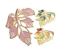 HAMPPLIES 3pcs Colorful Metal Hairpins Leaves Hair Clips Women Long Hair Clip Unique for Teen Girls Messy Bun