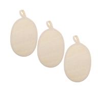 HAMPPLIES 3Pcs Exfoliating Loofah Bath Towel Comfortable Back Scrubbers for Daily Deep Cleansing Skin Smoother Soft Bathroom Accessories Beige